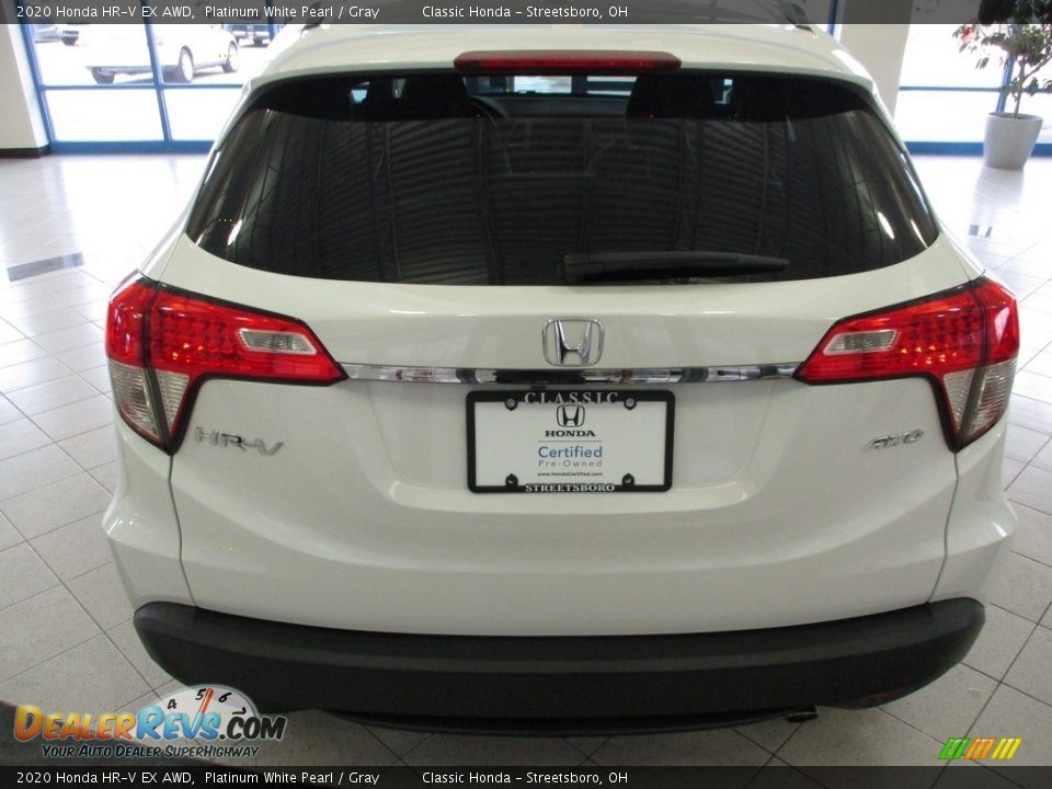 2020 Honda HR-V EX AWD Platinum White Pearl / Gray Photo #8