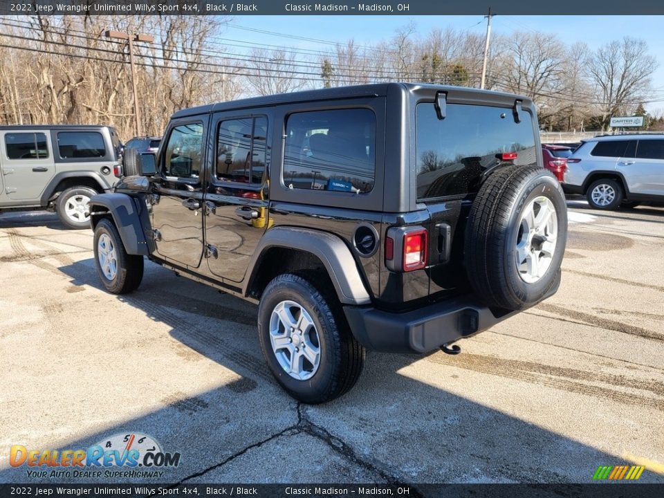 2022 Jeep Wrangler Unlimited Willys Sport 4x4 Black / Black Photo #3