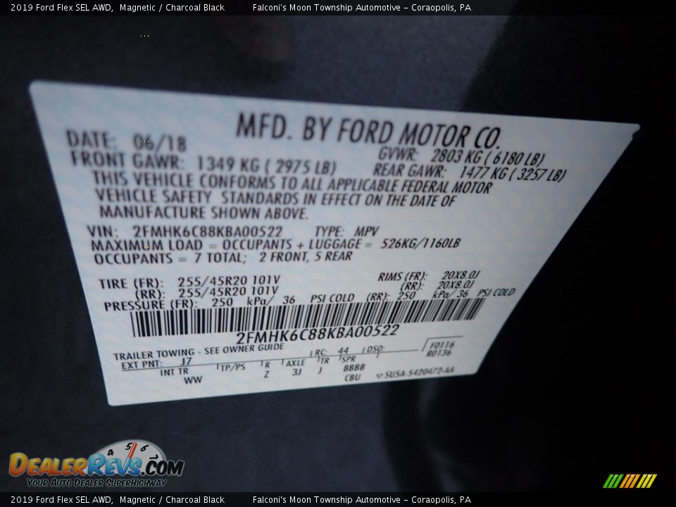 2019 Ford Flex SEL AWD Magnetic / Charcoal Black Photo #27