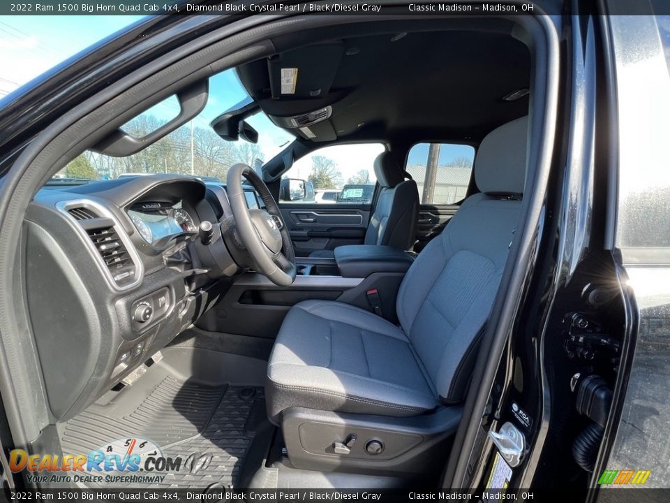 2022 Ram 1500 Big Horn Quad Cab 4x4 Diamond Black Crystal Pearl / Black/Diesel Gray Photo #2