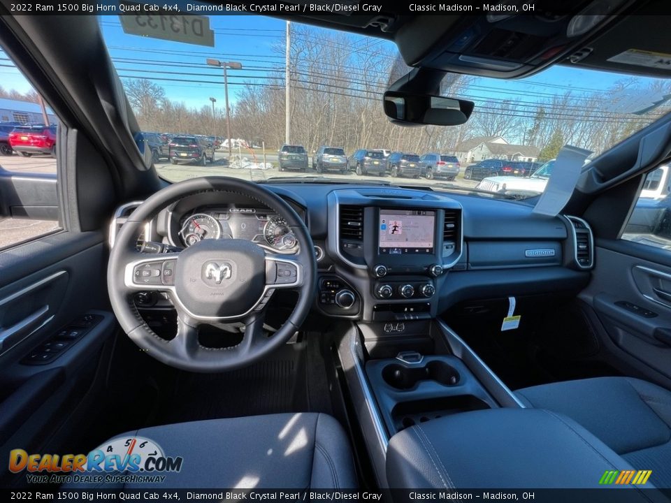 2022 Ram 1500 Big Horn Quad Cab 4x4 Diamond Black Crystal Pearl / Black/Diesel Gray Photo #4