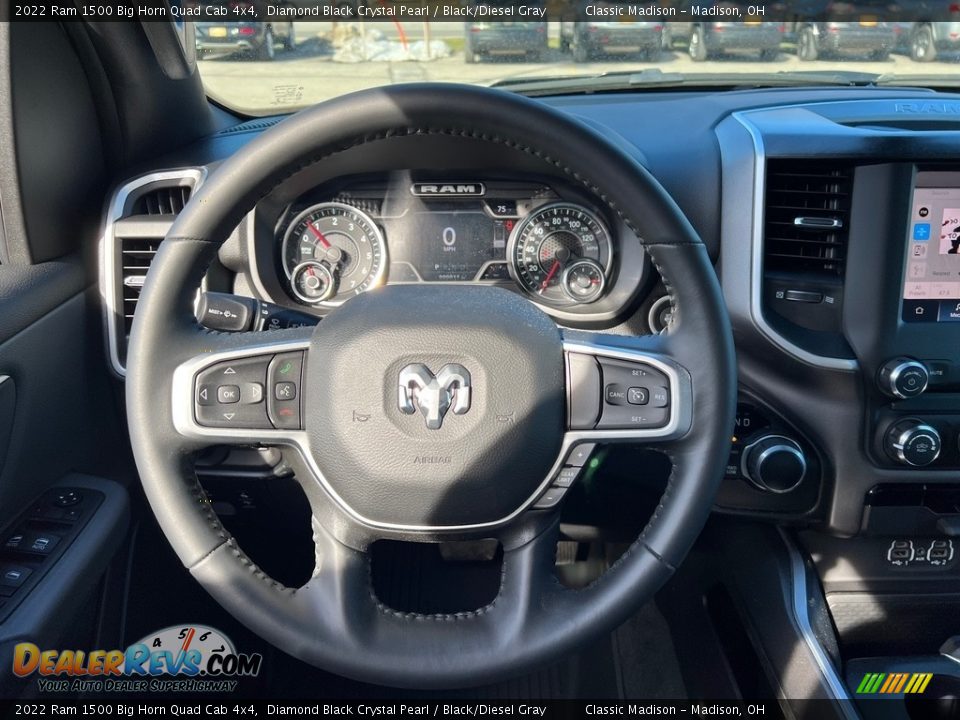 2022 Ram 1500 Big Horn Quad Cab 4x4 Diamond Black Crystal Pearl / Black/Diesel Gray Photo #5