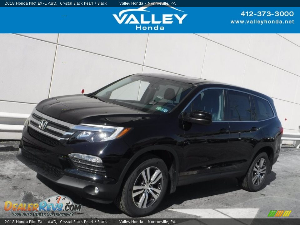 2018 Honda Pilot EX-L AWD Crystal Black Pearl / Black Photo #1