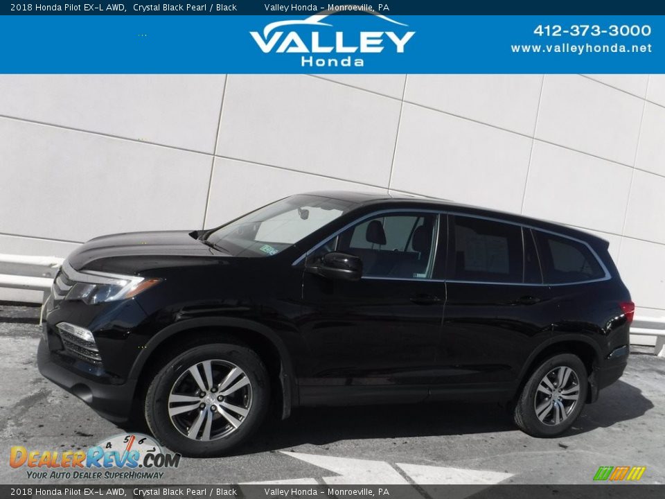 2018 Honda Pilot EX-L AWD Crystal Black Pearl / Black Photo #2