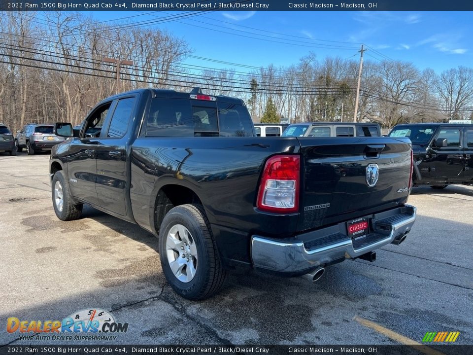 2022 Ram 1500 Big Horn Quad Cab 4x4 Diamond Black Crystal Pearl / Black/Diesel Gray Photo #9