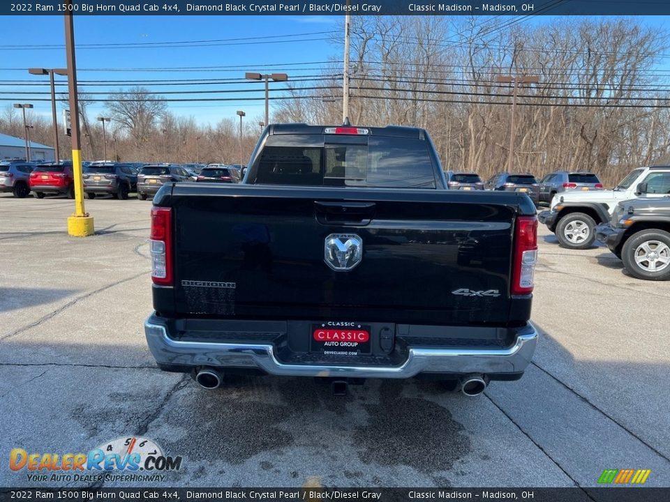 2022 Ram 1500 Big Horn Quad Cab 4x4 Diamond Black Crystal Pearl / Black/Diesel Gray Photo #10
