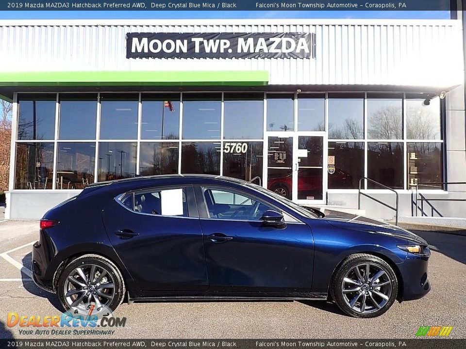 2019 Mazda MAZDA3 Hatchback Preferred AWD Deep Crystal Blue Mica / Black Photo #1