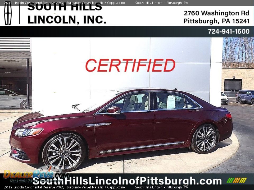 2019 Lincoln Continental Reserve AWD Burgundy Velvet Metallic / Cappuccino Photo #1