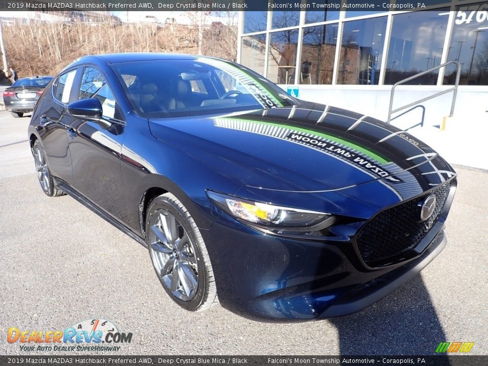 2019 Mazda MAZDA3 Hatchback Preferred AWD Deep Crystal Blue Mica / Black Photo #9