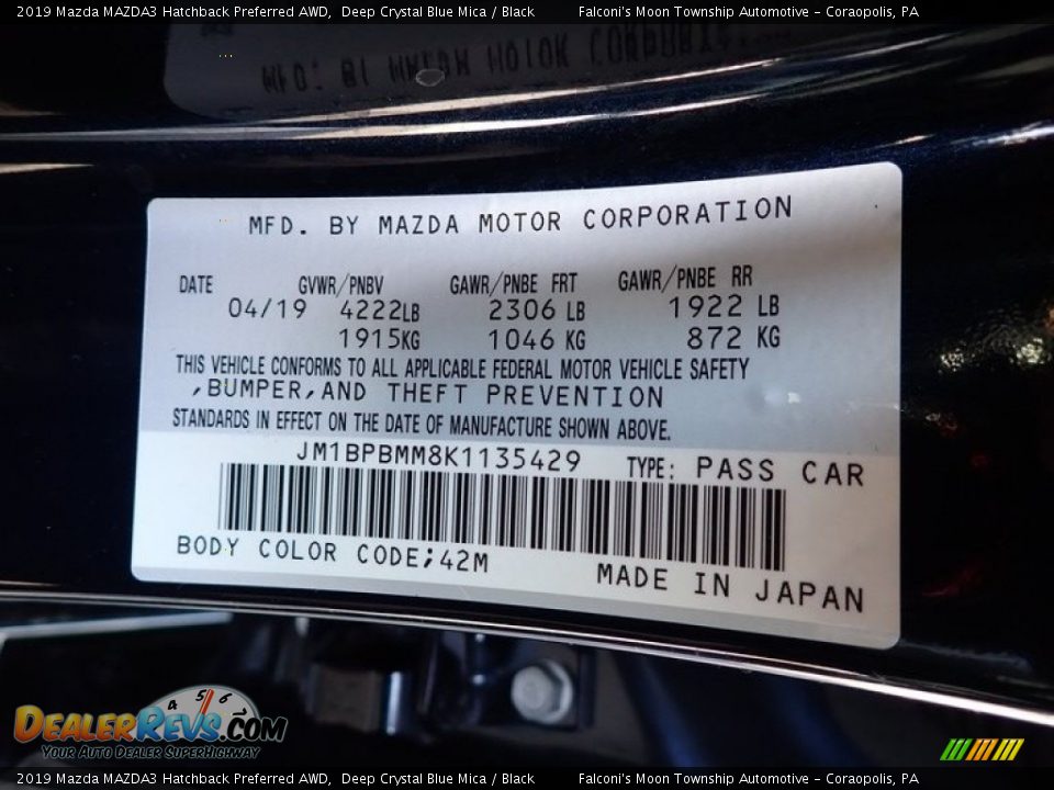 2019 Mazda MAZDA3 Hatchback Preferred AWD Deep Crystal Blue Mica / Black Photo #27