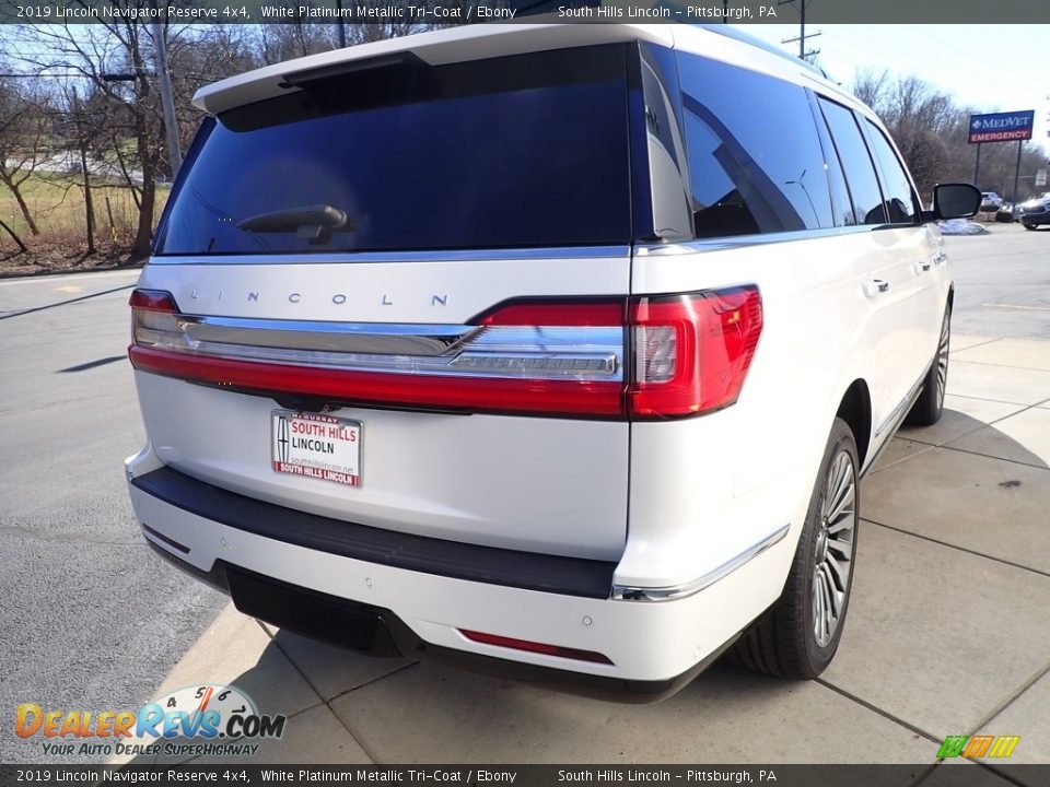 2019 Lincoln Navigator Reserve 4x4 White Platinum Metallic Tri-Coat / Ebony Photo #6