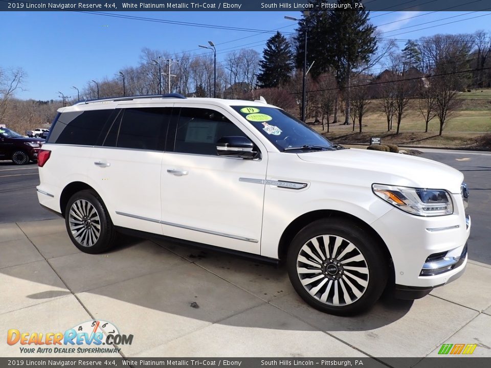 White Platinum Metallic Tri-Coat 2019 Lincoln Navigator Reserve 4x4 Photo #7