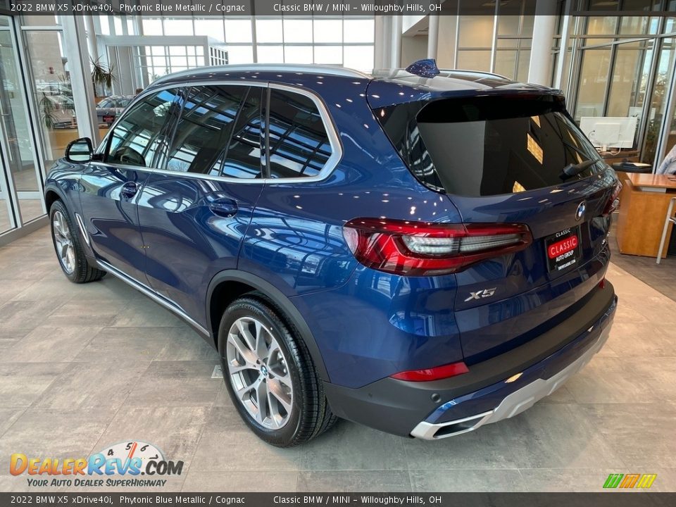 2022 BMW X5 xDrive40i Phytonic Blue Metallic / Cognac Photo #2