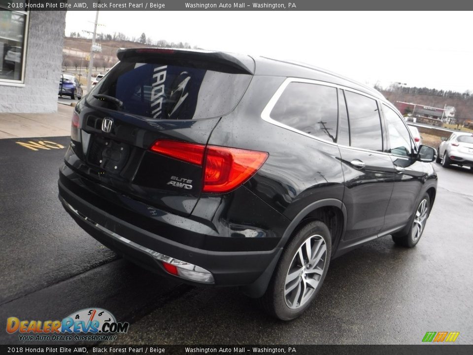 2018 Honda Pilot Elite AWD Black Forest Pearl / Beige Photo #10