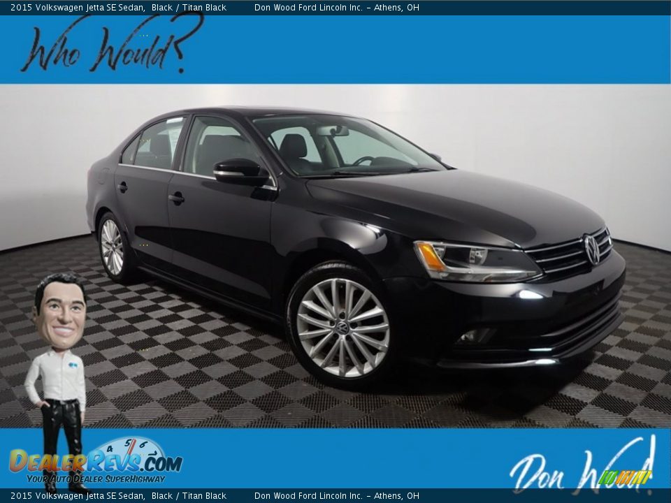 2015 Volkswagen Jetta SE Sedan Black / Titan Black Photo #1