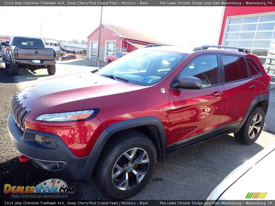 2014 Jeep Cherokee Trailhawk 4x4 Deep Cherry Red Crystal Pearl / Morocco - Black Photo #1