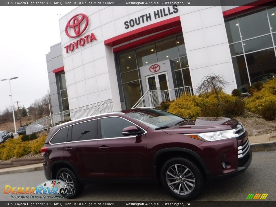 2019 Toyota Highlander XLE AWD Ooh La La Rouge Mica / Black Photo #2