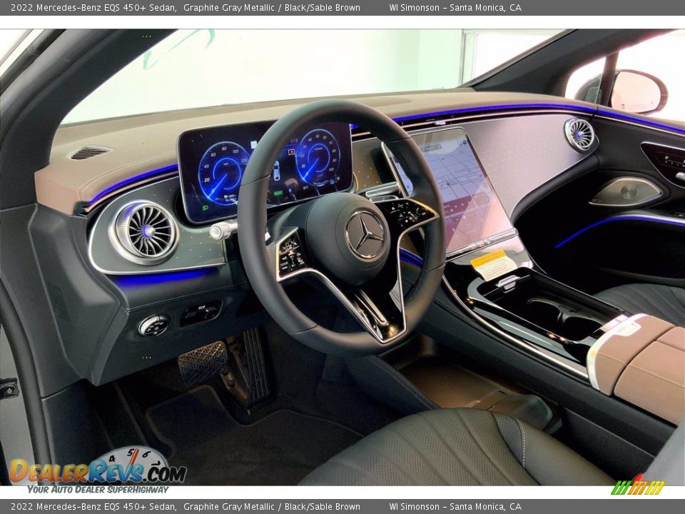 Black/Sable Brown Interior - 2022 Mercedes-Benz EQS 450+ Sedan Photo #4