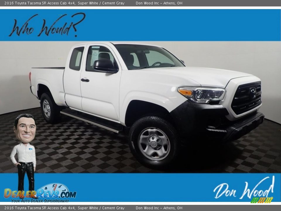 2016 Toyota Tacoma SR Access Cab 4x4 Super White / Cement Gray Photo #1