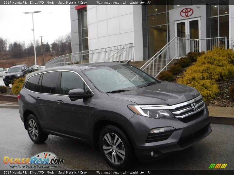 2017 Honda Pilot EX-L AWD Modern Steel Metallic / Gray Photo #1