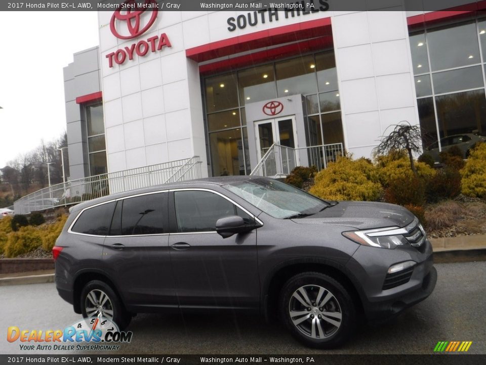 2017 Honda Pilot EX-L AWD Modern Steel Metallic / Gray Photo #2