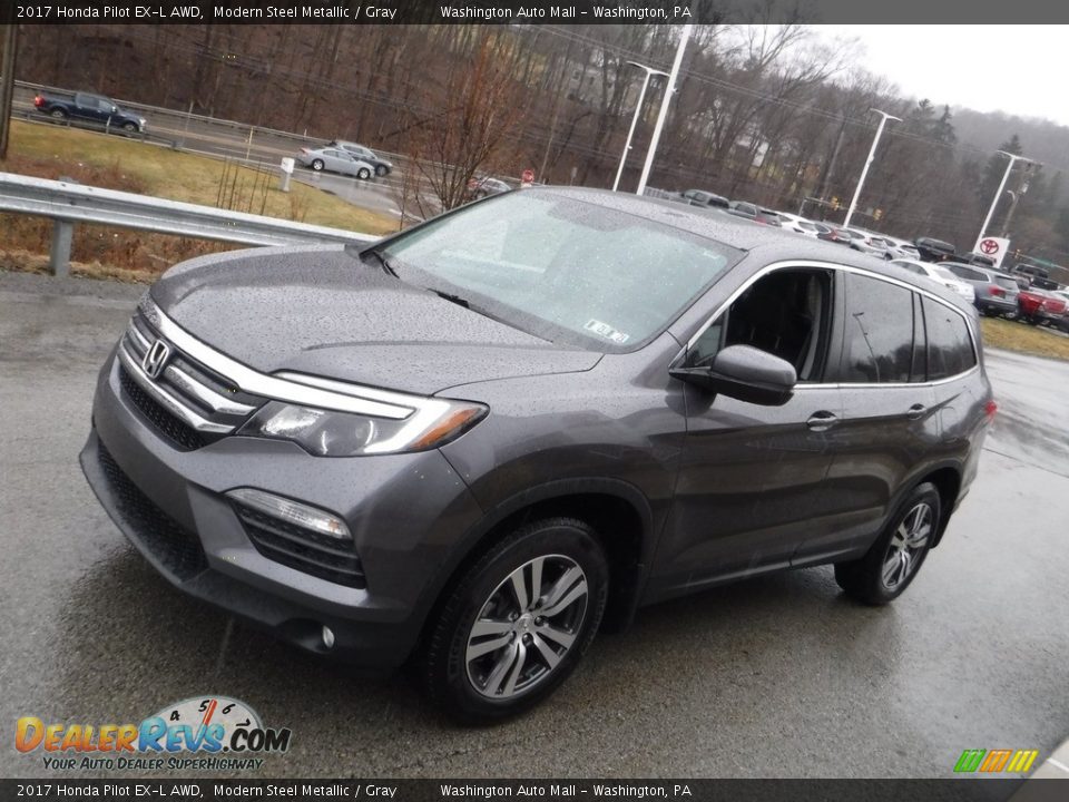2017 Honda Pilot EX-L AWD Modern Steel Metallic / Gray Photo #11