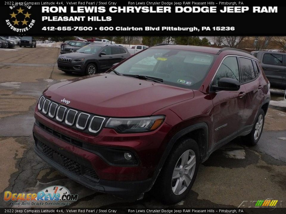 2022 Jeep Compass Latitude 4x4 Velvet Red Pearl / Steel Gray Photo #1