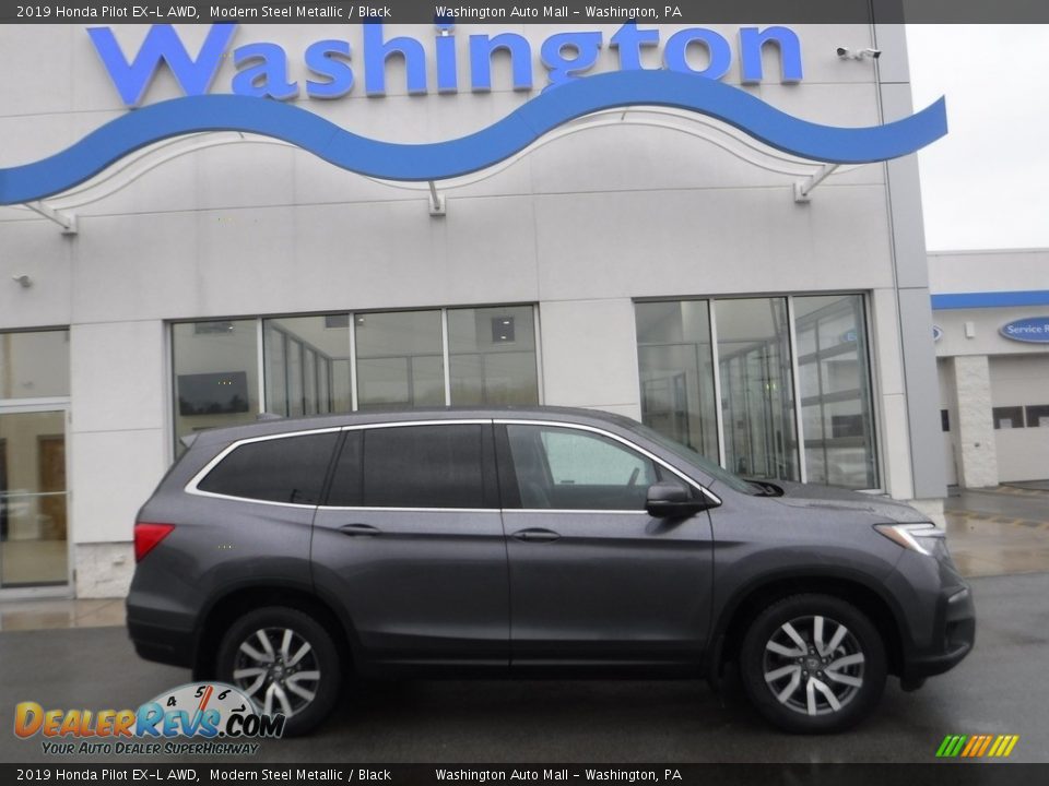 2019 Honda Pilot EX-L AWD Modern Steel Metallic / Black Photo #2