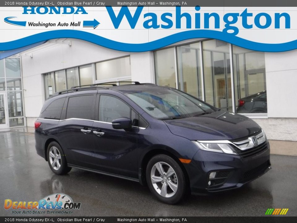 2018 Honda Odyssey EX-L Obsidian Blue Pearl / Gray Photo #1