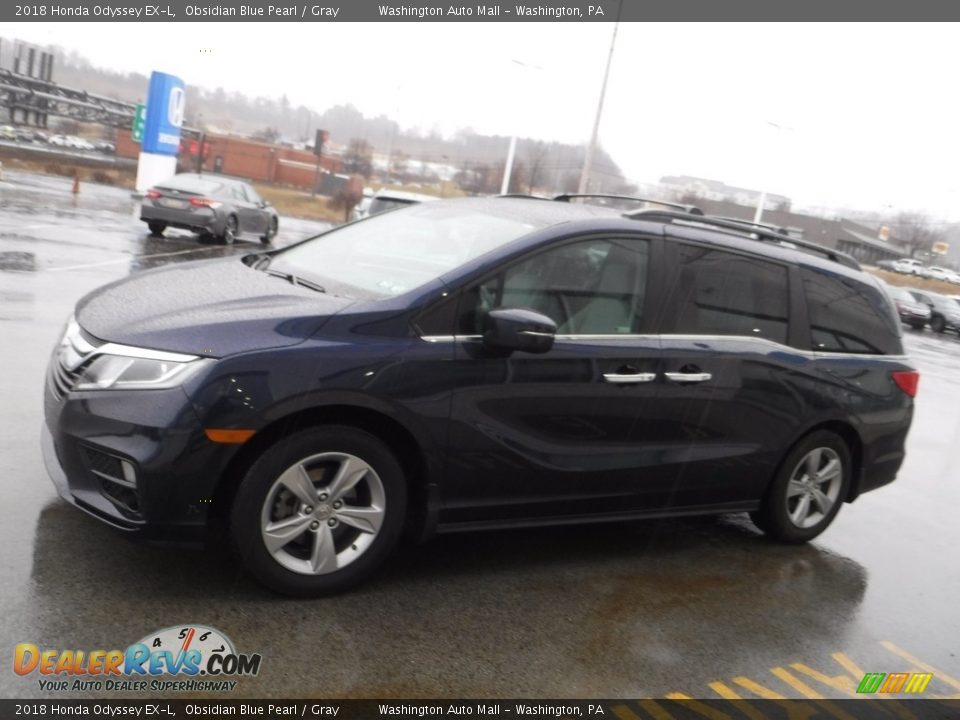 2018 Honda Odyssey EX-L Obsidian Blue Pearl / Gray Photo #7