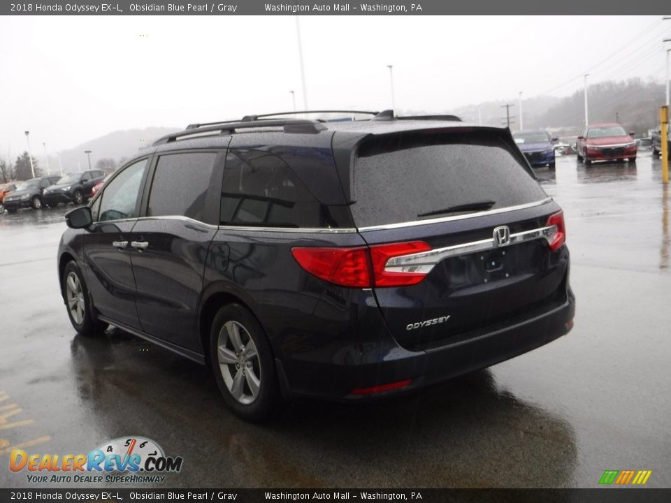 2018 Honda Odyssey EX-L Obsidian Blue Pearl / Gray Photo #8