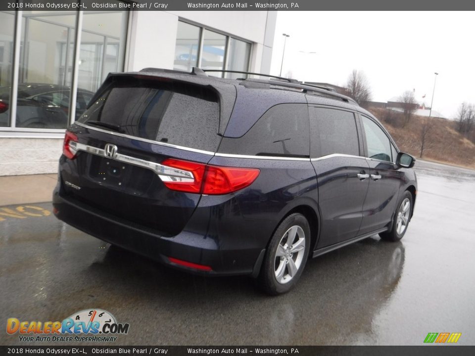 2018 Honda Odyssey EX-L Obsidian Blue Pearl / Gray Photo #10