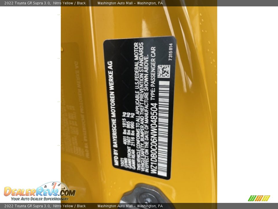 2022 Toyota GR Supra 3.0 Nitro Yellow / Black Photo #36