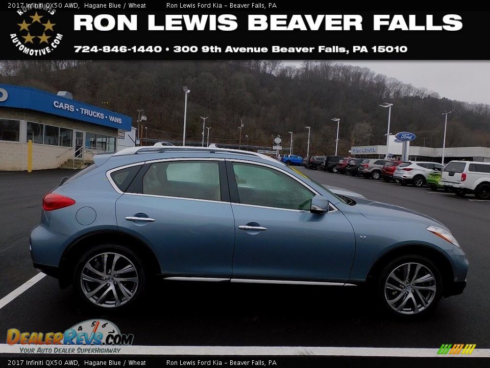 2017 Infiniti QX50 AWD Hagane Blue / Wheat Photo #1