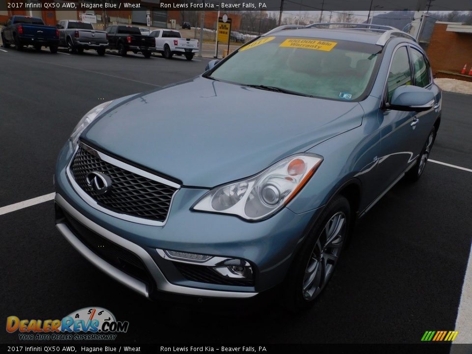 2017 Infiniti QX50 AWD Hagane Blue / Wheat Photo #6