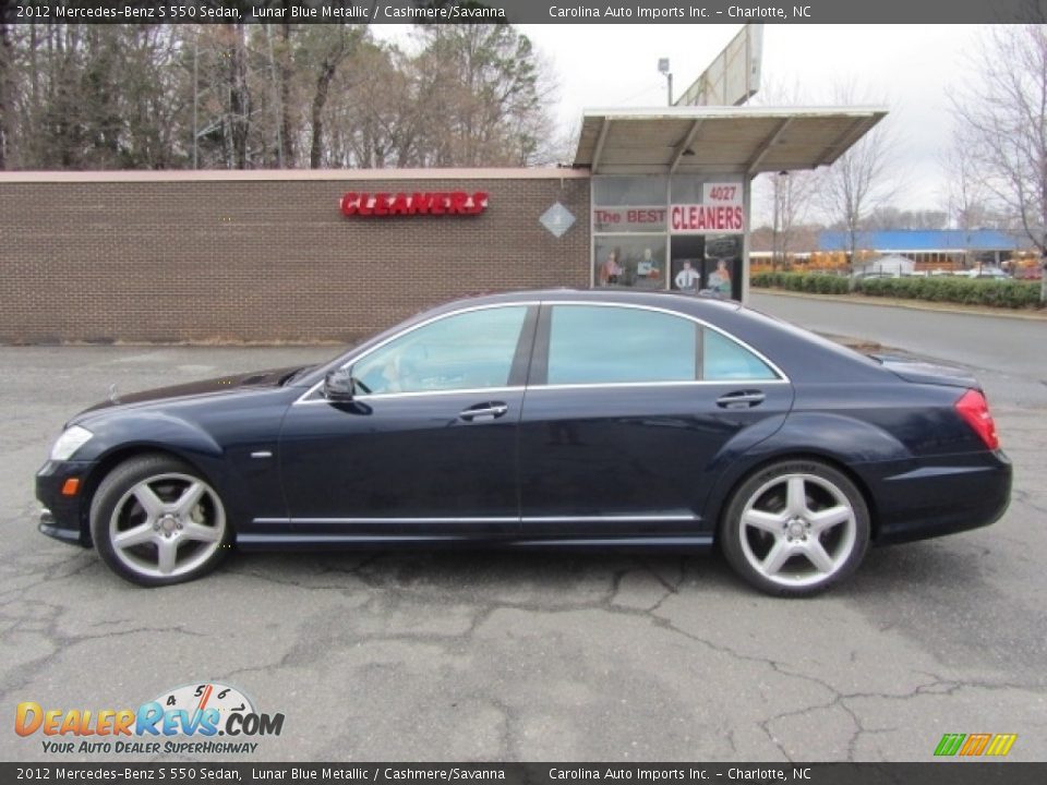 2012 Mercedes-Benz S 550 Sedan Lunar Blue Metallic / Cashmere/Savanna Photo #7