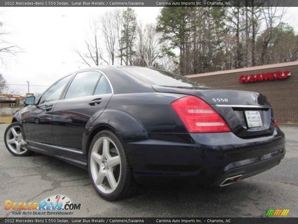 2012 Mercedes-Benz S 550 Sedan Lunar Blue Metallic / Cashmere/Savanna Photo #8