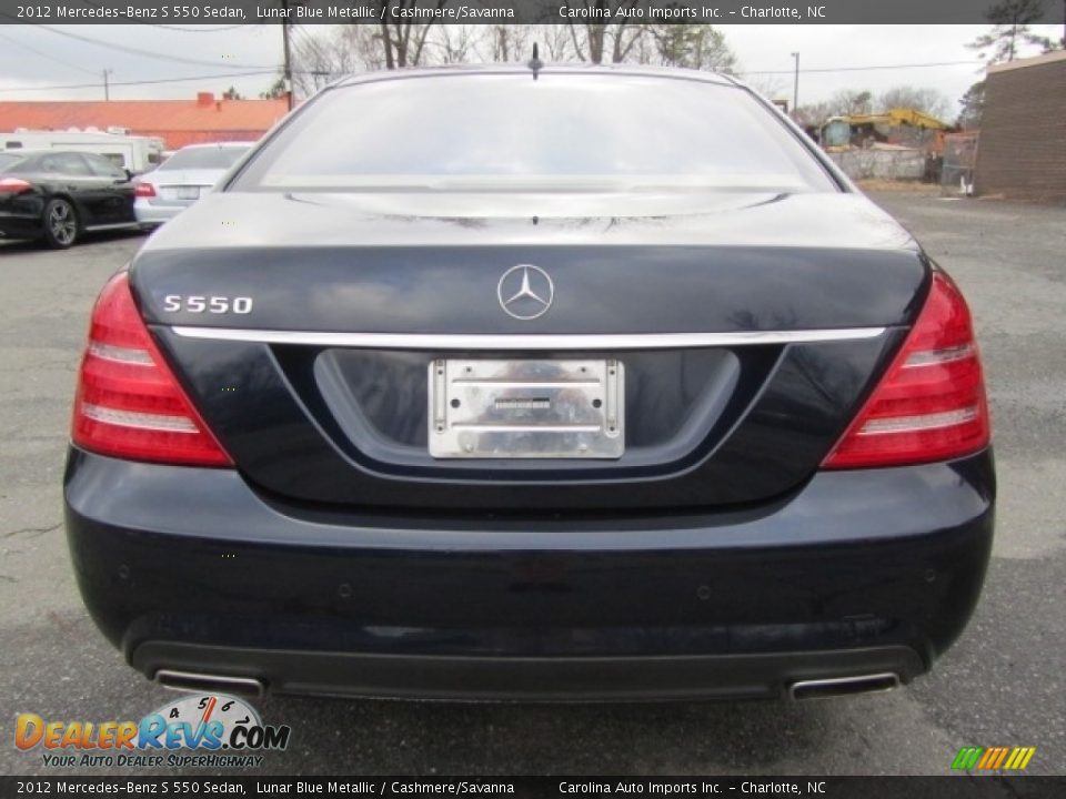2012 Mercedes-Benz S 550 Sedan Lunar Blue Metallic / Cashmere/Savanna Photo #9