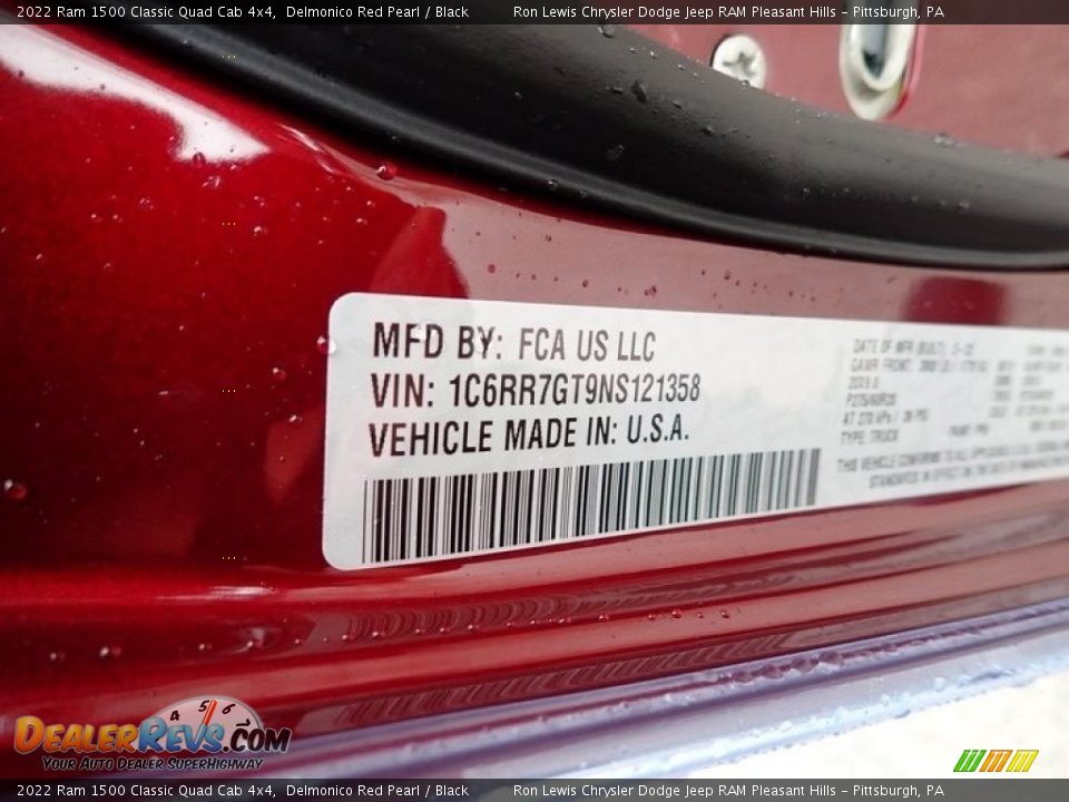 2022 Ram 1500 Classic Quad Cab 4x4 Delmonico Red Pearl / Black Photo #14
