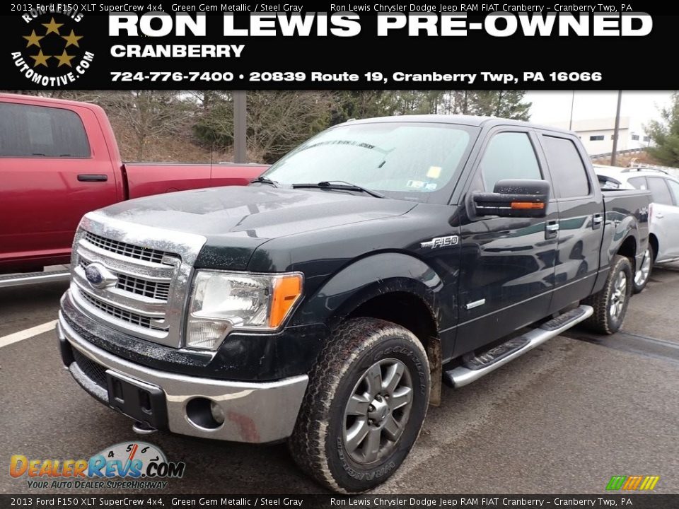 2013 Ford F150 XLT SuperCrew 4x4 Green Gem Metallic / Steel Gray Photo #1