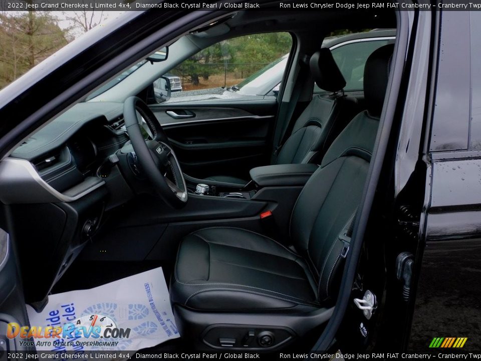2022 Jeep Grand Cherokee L Limited 4x4 Diamond Black Crystal Pearl / Global Black Photo #11
