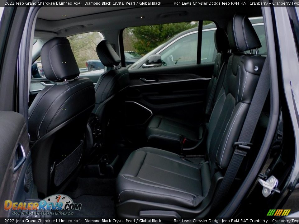 2022 Jeep Grand Cherokee L Limited 4x4 Diamond Black Crystal Pearl / Global Black Photo #12