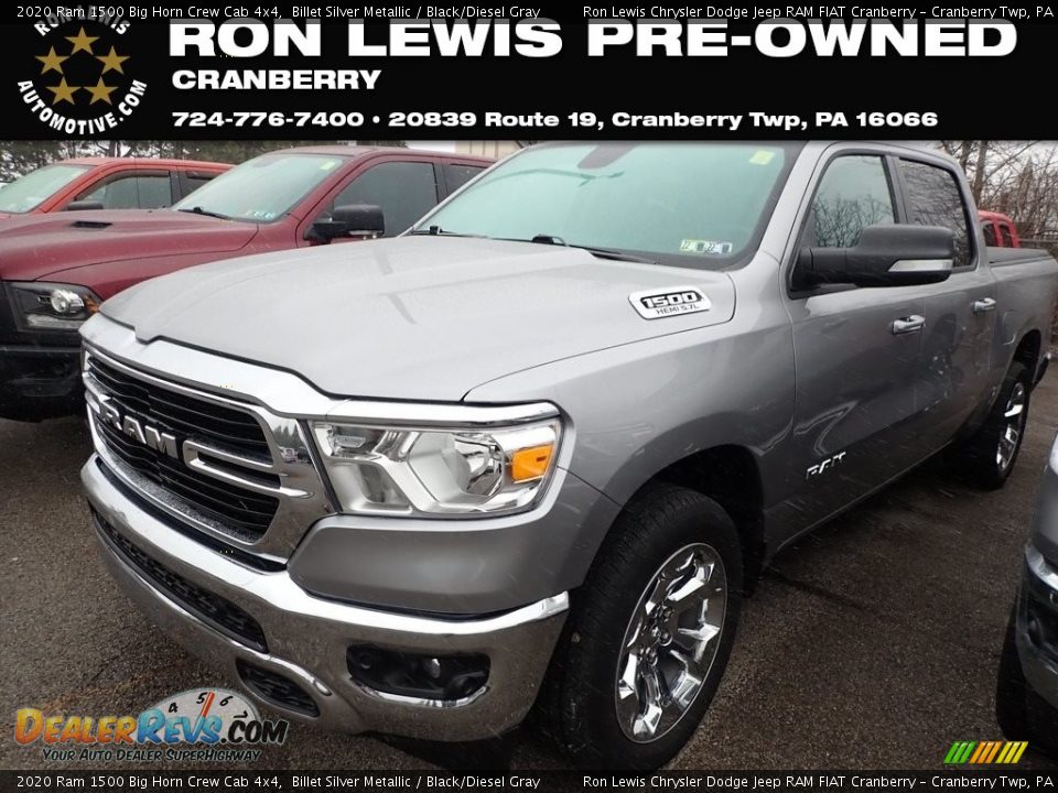 2020 Ram 1500 Big Horn Crew Cab 4x4 Billet Silver Metallic / Black/Diesel Gray Photo #1