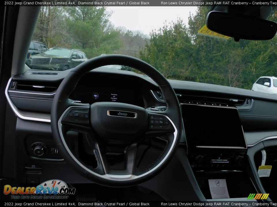 2022 Jeep Grand Cherokee L Limited 4x4 Diamond Black Crystal Pearl / Global Black Photo #14