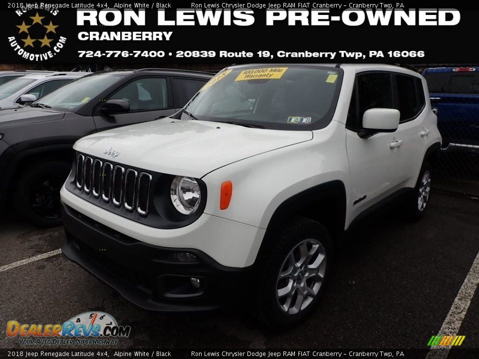 2018 Jeep Renegade Latitude 4x4 Alpine White / Black Photo #1