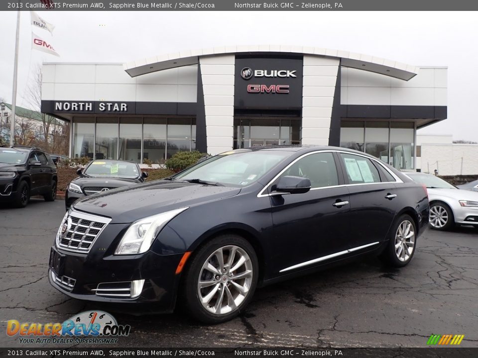 2013 Cadillac XTS Premium AWD Sapphire Blue Metallic / Shale/Cocoa Photo #1