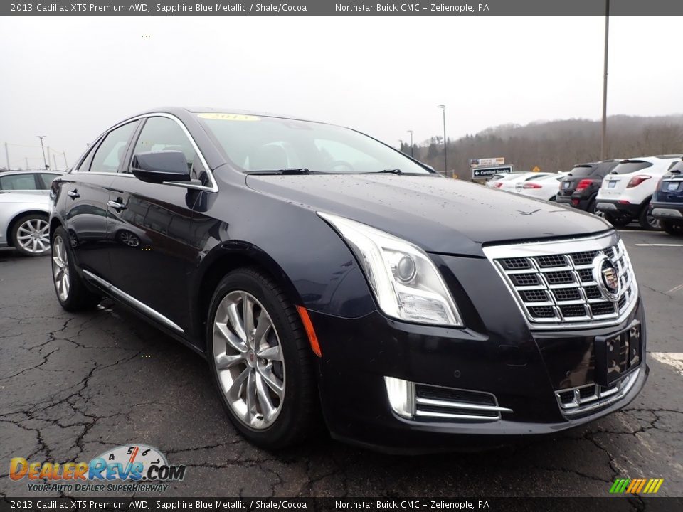 2013 Cadillac XTS Premium AWD Sapphire Blue Metallic / Shale/Cocoa Photo #4