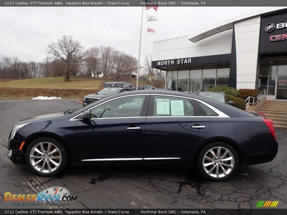 2013 Cadillac XTS Premium AWD Sapphire Blue Metallic / Shale/Cocoa Photo #13