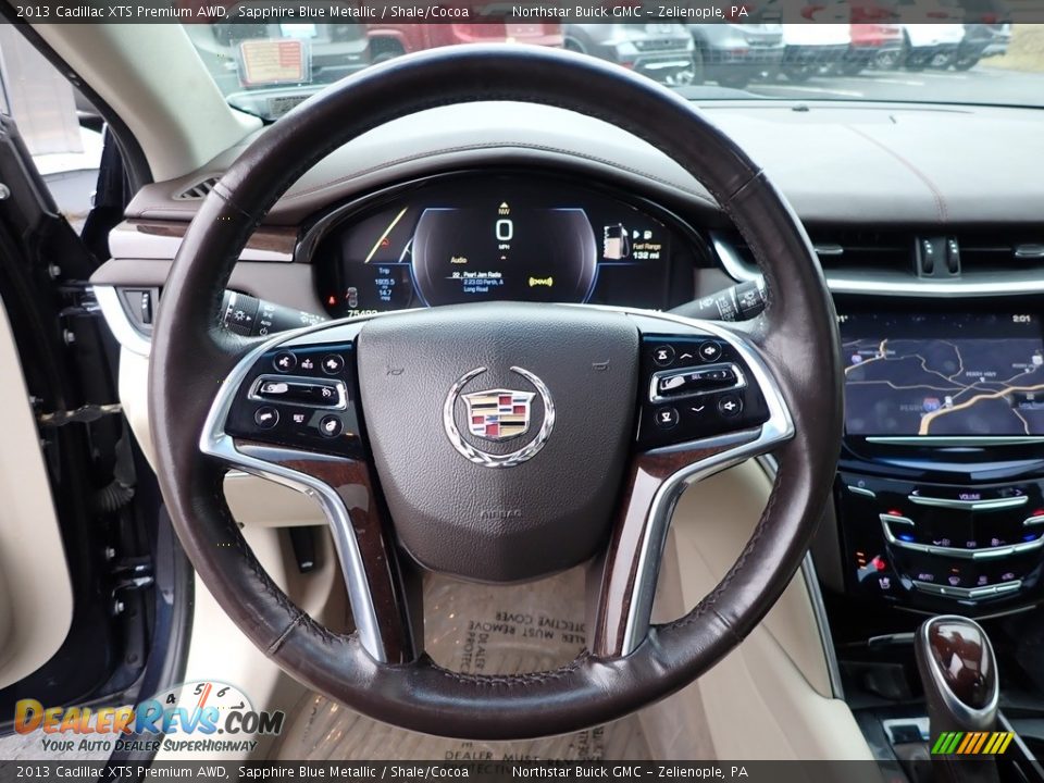 2013 Cadillac XTS Premium AWD Sapphire Blue Metallic / Shale/Cocoa Photo #20