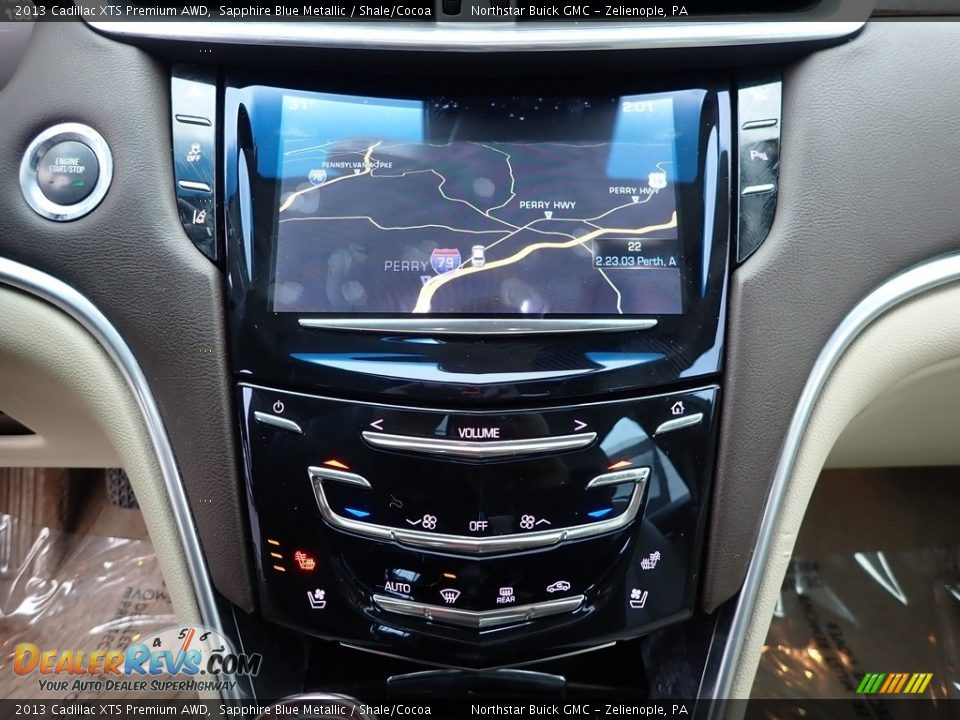 2013 Cadillac XTS Premium AWD Sapphire Blue Metallic / Shale/Cocoa Photo #22